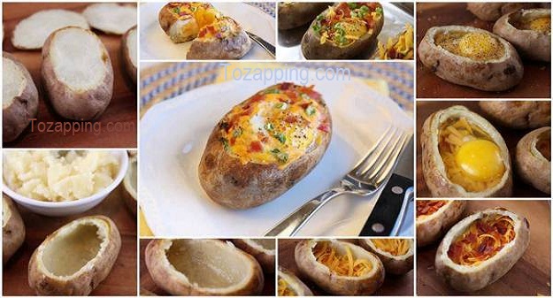 Patatas Rellenas con Huevo al horno