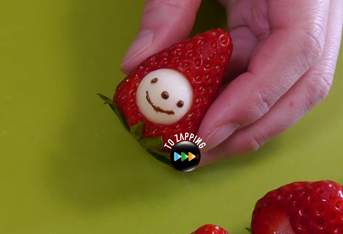Cómo hacer muñeco de fresa con manzana