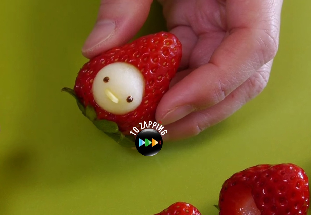 Cómo hacer muñeco de fresa con manzana