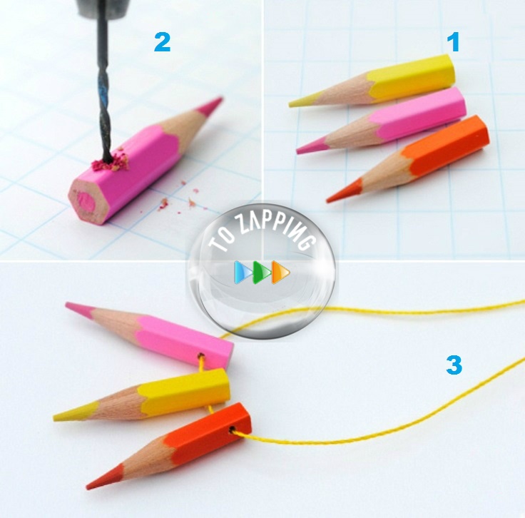 Cómo hacer colgantes con lápices de colores