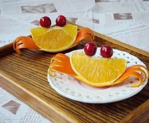 Cómo hacer Naranjas con forma de cangrejo