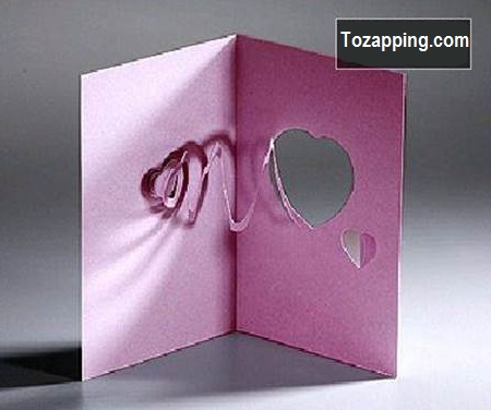 Tarjetas de felicitación kirigami 3D DIY Plantilla Corazón.